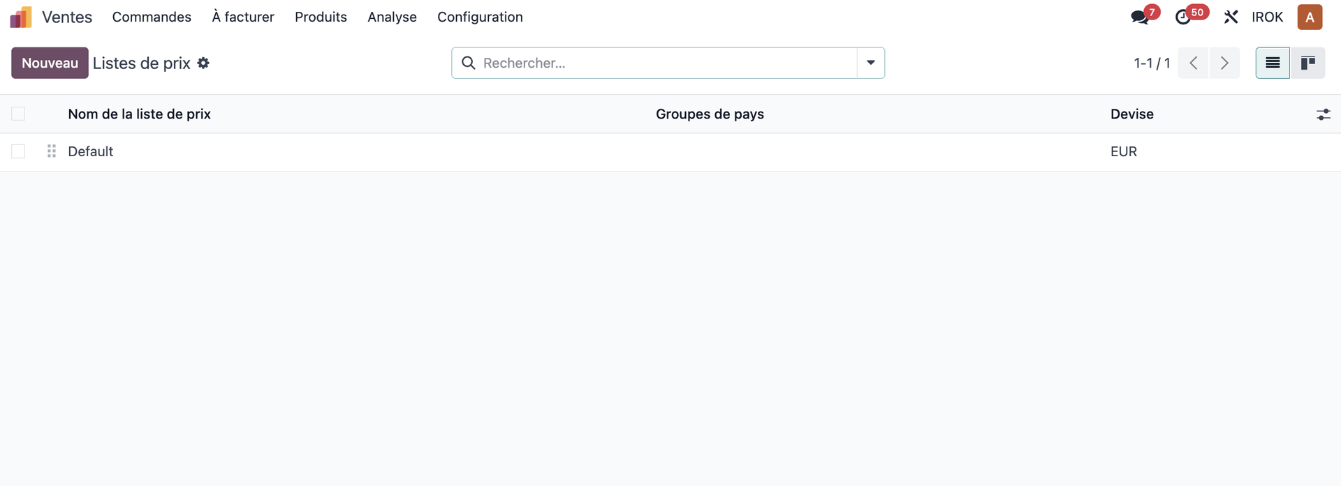 Configuration d’une liste de prix avec règles spécifiques
