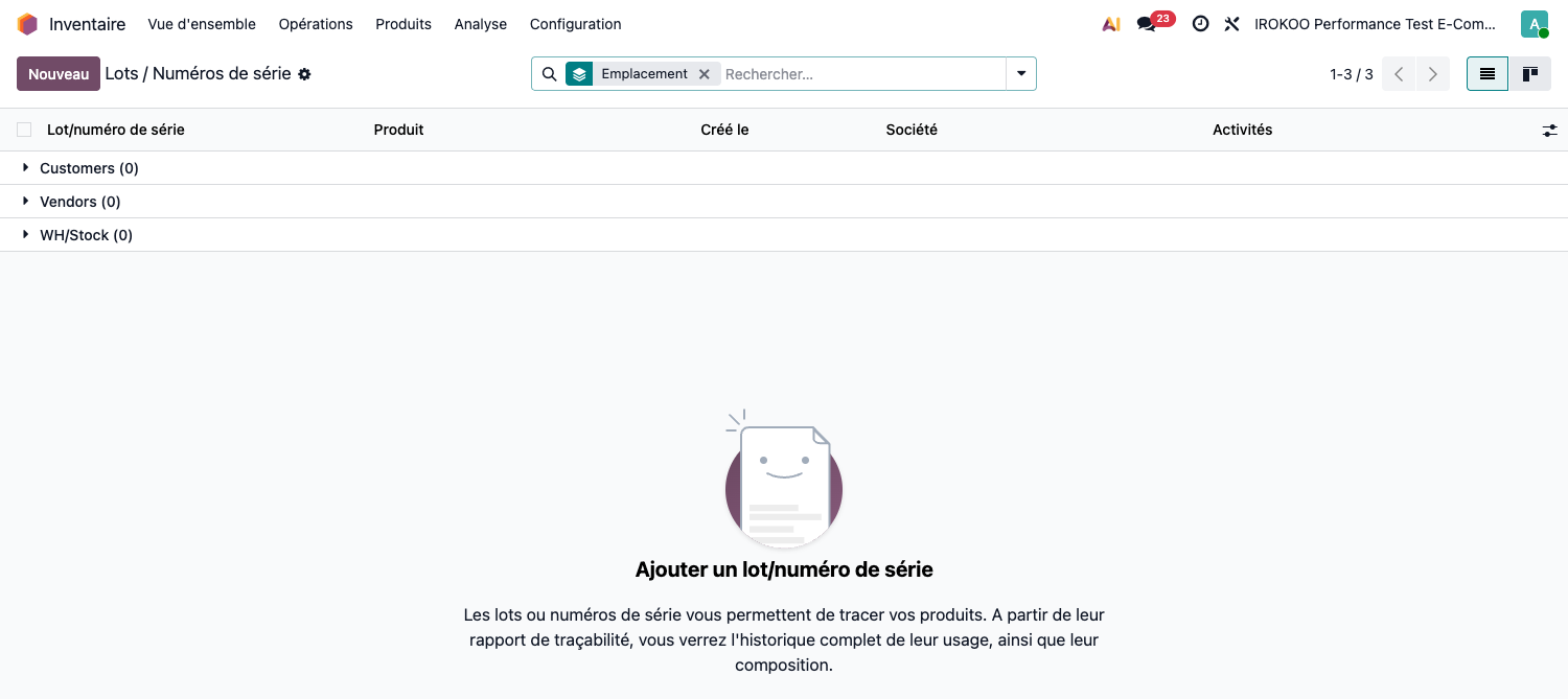 Traçabilité d'un lot