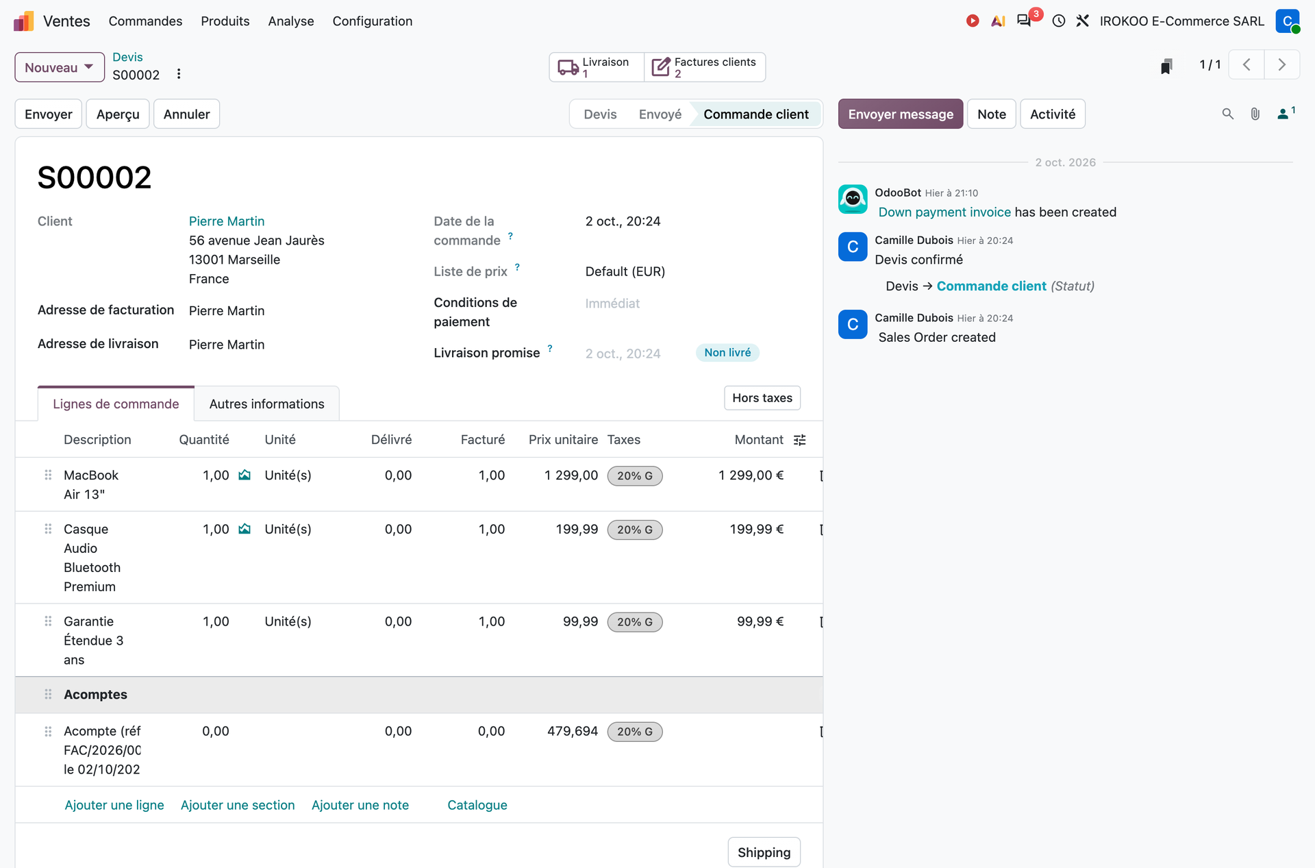 Vue formulaire et boutons intelligents