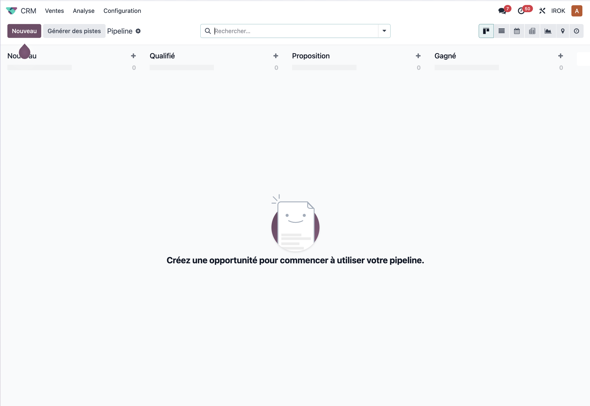 Configuring the sales pipeline in Odoo