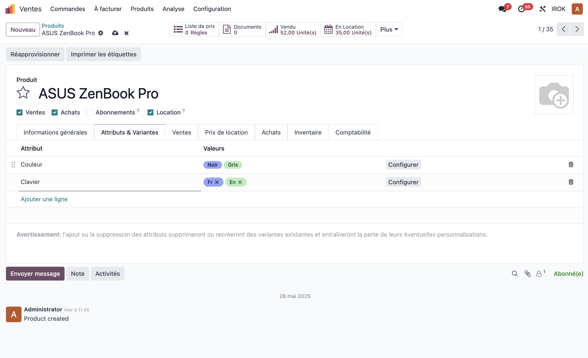 Configuring product variants