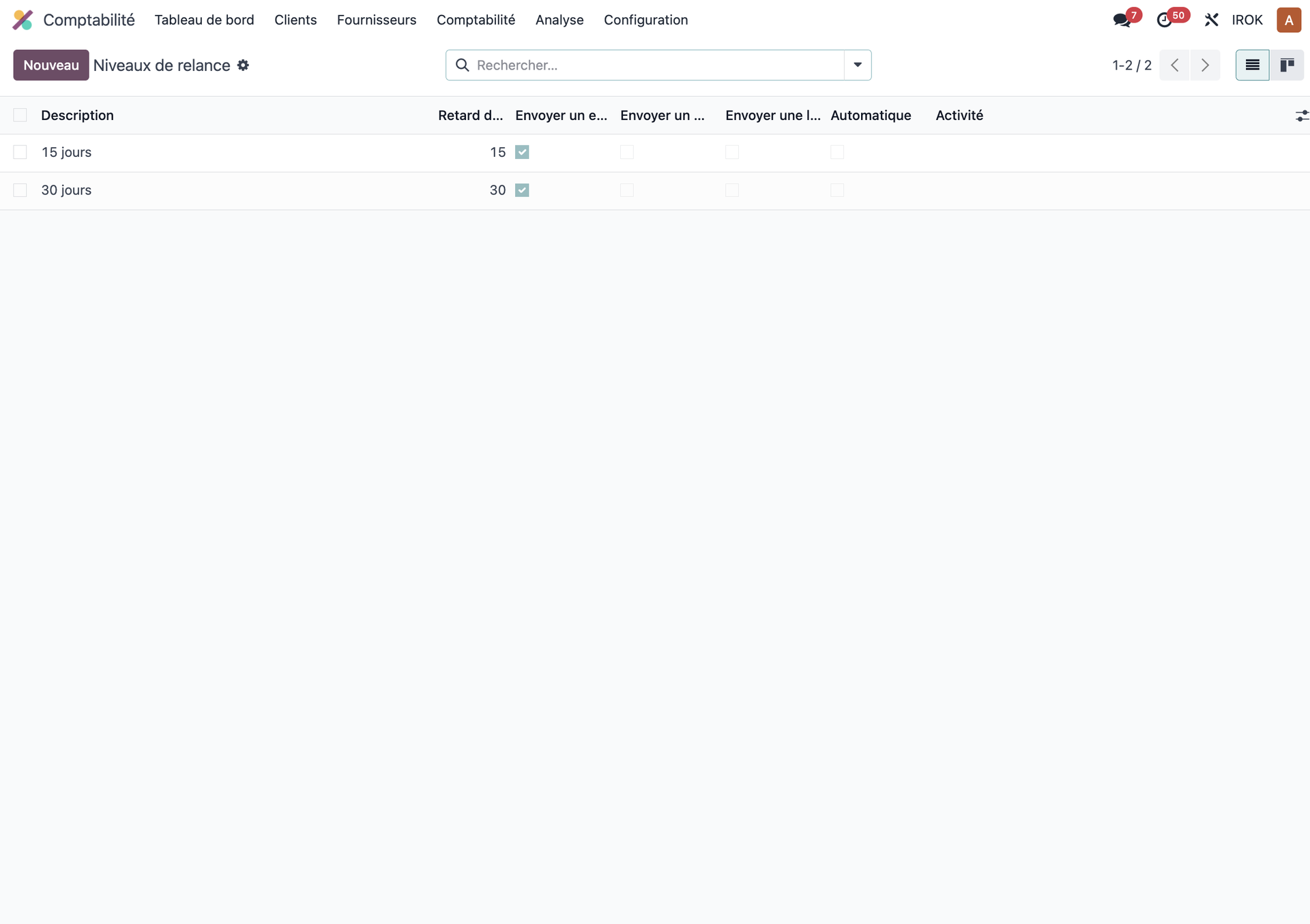 Configuring the customer follow-up levels