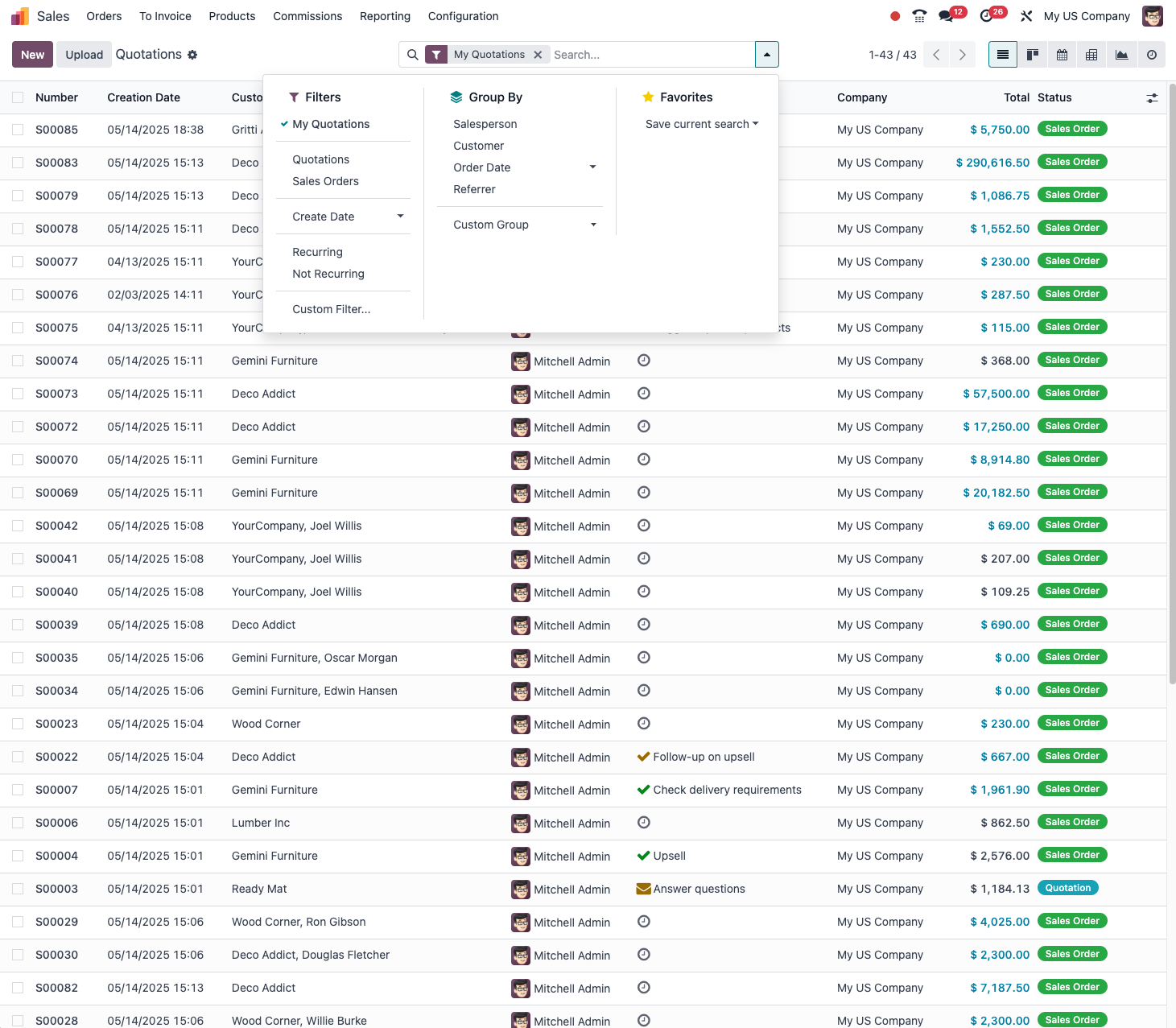 Using the search filters