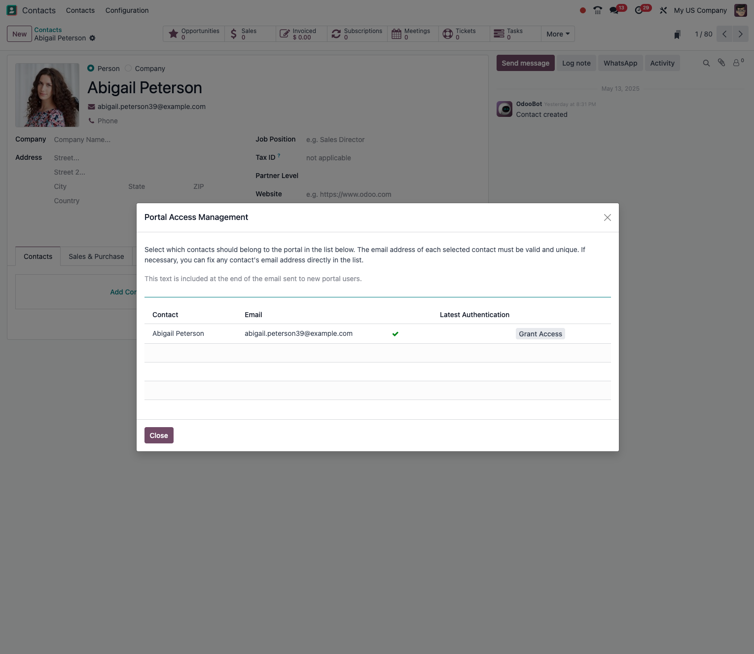 Inviting a customer to the portal