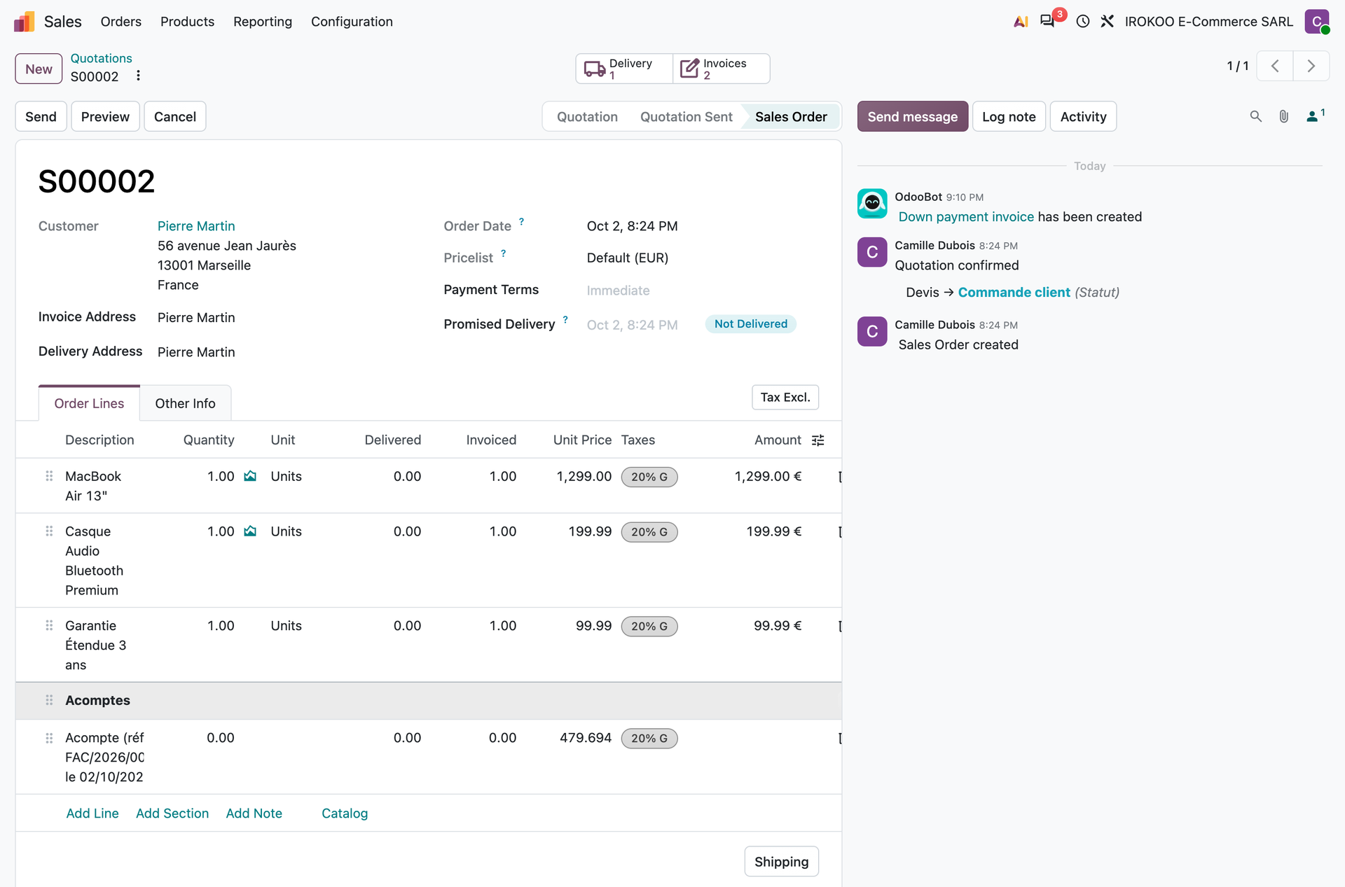 Form view and smart buttons