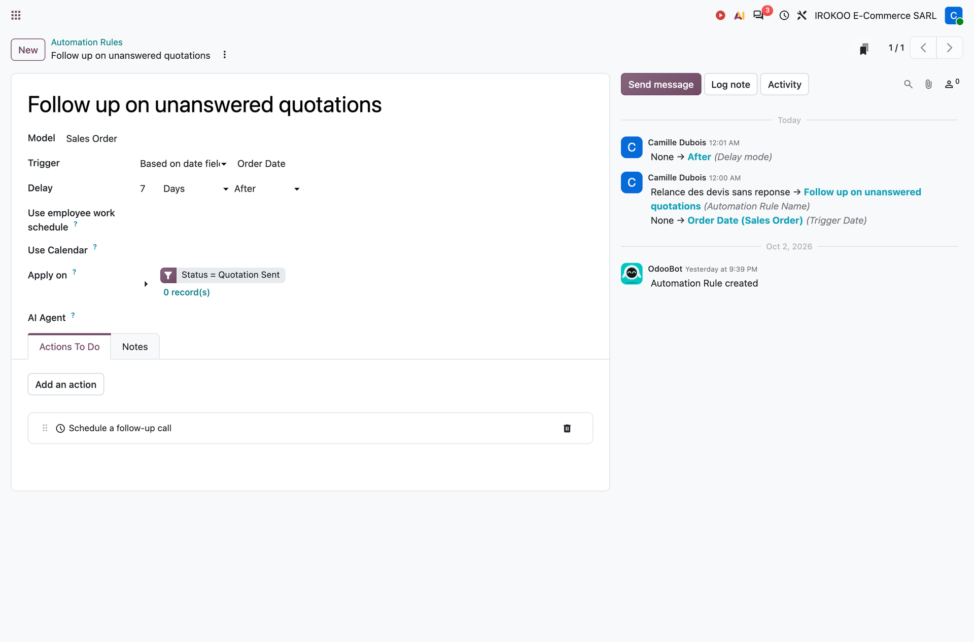 Creating an automation rule